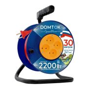 Удлинитель на катушке 4х30м без заземл. 10А IP20 2.2кВт ПВС 2х1 DOMTOK 2438