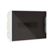 Щиток встраиваемый FRAME 12мод с тонированной дверцей с 2 шинами PEN на 6 и 8 отверст. бел. DKC F12B1WD