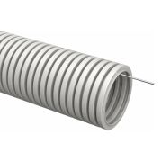 Труба гофрированная ПВХ d20мм с протяжкой сер. (уп.50м) TOKOV ELECTRIC TKE-TG/P-20-C06/50