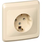 Розетка 1-м СП Этюд 16А IP20 250В с заземл. без защ. шторок крем. SE PC16-003K