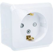 Розетка 1-м ОП Этюд 16А IP20 250В с заземл. защ. шторки бел. SE PA16-004B