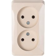 Розетка 2-м ОП Этюд 16А IP20 250В без заземл. без защ. шторок крем. SE PA16-005K
