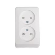 Розетка 2-м ОП Этюд 16А IP20 250В защ. шторки без заземл. бел. SE PA16-006B