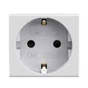 Розетка 1-м 2мод. Viva 16А IP20 2P+E с заземл. защ. шторки сер. DKC 45025