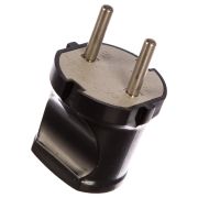 Вилка электрическая 6А 250В без заземл. черн. (еврослот) UNIVersal А0113