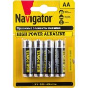 Элемент питания алкалиновый AA/LR6 94 753 NBT-NE-LR6-BP4 (блист.4шт) Navigator 94753