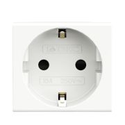 Розетка 1-м 2мод. Viva 16А IP20 2P+E с заземл. защ. шторки бел. DKC 45005