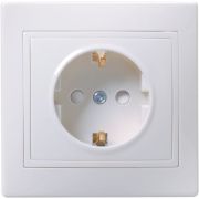 Розетка 1-м СП Кварта РСш10-3-КБ 16А IP20 с заземл. защ. шторки бел. GENERICA ERK11-K01-16-DM