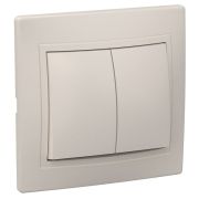 Выключатель 2-кл. СП Кварта 10А IP20 ВС10-2-0-ККм крем. GENERICA EVK20-K33-10-DM