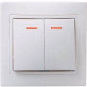 Выключатель 2-кл. СП Кварта 10А IP20 ВС10-2-1-КБ с индикацией бел. GENERICA EVK21-K01-10-DM