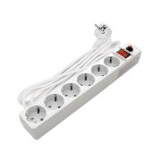 Удлинитель с сетевым фильтром 6х7м с заземл. 10А IP20 ПВС 3х0.75 защ. шторки бел. UNIVersal 967U-3007