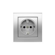 Розетка 1-м СП Бриллиант 16А IP20 с заземл. серебр. UNIVersal 7949872
