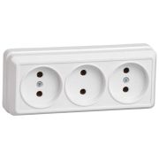 Розетка 3-м ОП Октава 10А IP20 без заземл. бел. GENERICA ERO30-K01-10-DC