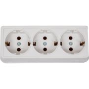 Розетка 3-м ОП Октава РС23-3-ОБ 16А IP20 с заземл. бел. GENERICA ERO31-K01-16-DC