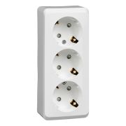 Розетка 3-м ОП Этюд 16А IP20 250В с заземл. защ. шторки бел. SE PA16-012B