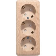 Розетка 3-м ОП Этюд 16А IP20 250В с заземл. защ. шторки сосна SE PA16-012D
