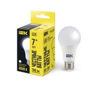 Лампа светодиодная 7Вт A60 грушевидная 4000К нейтр. бел. E27 633лм 230-240В IEK LLE-A60-7-230-40-E27