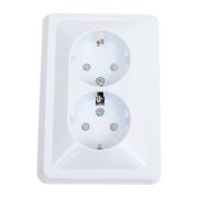 Розетка 2-м СП Вега РСш12-3-ВБ с заземл. контактом и защ. штор 16А бел. GENERICA ERV24-K01-16-DM