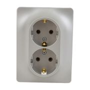 Розетка 2-м СП Glossa 16А IP20 250В с заземл. в сборе платина SE GSL001224