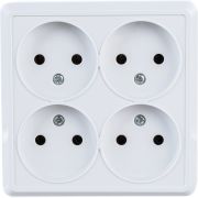 Розетка 4-м ОП Олимп 16А IP20 квадрат. без заземл. бел. UNIVersal 1164