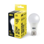 Лампа светодиодная A60 15Вт грушевидная 230В 3000К E27 IEK LLE-A60-15-230-30-E27