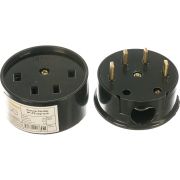 Разъем РШ-ВШ 32А 380В 3Р+РЕ кругл. черн. UNIVersal 1233