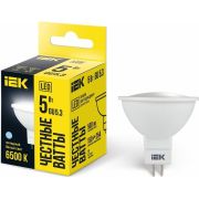 Лампа светодиодная MR16 софит 5Вт 230В 6500К GU5.3 IEK LLE-MR16-5-230-65-GU5