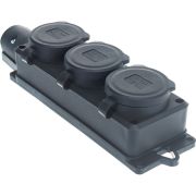Колодка удлинителя 3-м Компакт 1ф с заглушками каучук UNIVersal 1323