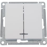 Выключатель 2-кл. СП AtlasDesign 10А IP20 (сх. 5а) 10AX с подсветкой механизм жемчуж. SE ATN000453