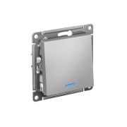 Выключатель 1-кл. СП AtlasDesign 10А IP20 (сх. 1а) 10AX с подсветкой механизм алюм. SE ATN000313