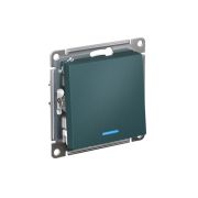 Выключатель 1-кл. СП AtlasDesign 10А IP20 (сх. 1а) 10AX с подсветкой механизм изумруд SE ATN000813