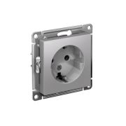 Розетка 1-м СП AtlasDesign 16А IP20 с заземл. механизм алюм. SE ATN000343