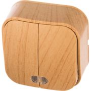 Выключатель 2-кл. 1п ОП 10А IP20 с подсветкой сосна IONICH 1437