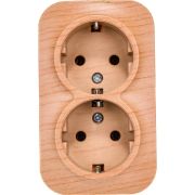 Розетка 2-м ОП 16А IP20 с заземл. сосна IONICH 1439