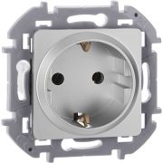 Розетка 1-м СП Inspiria 16А IP20 250В 2P+E немецк. стандарт механизм алюм. IEK 673722