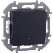 Выключатель 1-кл. Inspiria 10А IP20 250В 10AX с подсветкой/индикацией механизм антрацит IEK 673613