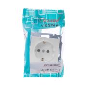 Розетка 1-м СП Vesna с заземл. защ. шторки ПБТ механизм бел. LEZARD 742-0288-124B