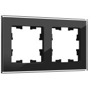 Рамка 2-м BRITE РУ-2-2-БрЧ стекло черн. IEK BR-M22-G-K02