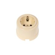 Розетка с З.К. пластик песочн. зол. Bironi B1-101-24