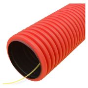 Труба гофрированная двустенная ПНД гибкая d63мм с протяжкой SN18 450 красн. (уп.50м) Промрукав PR15.0114
