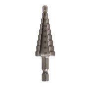 Сверло ступенчатое по металлу 4-6-8-10-12-14-16-18-20мм P6M5 шестигранный хвостовик Вихрь 73/10/6/17