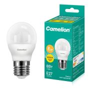 Лампа светодиодная LED8-G45/830/E27 8Вт шар 3000К тепл. бел. E27 720лм 170-265В Camelion 12392