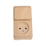 Блок ОП Этюд (1-м розетка без заземл. + 1-кл. выкл.) сосна SE BPA16-204D