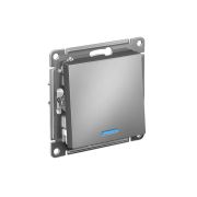 Переключатель проходной 1-кл. СП AtlasDesign 10А IP20 (сх. 6а) 10AX с подсветкой механизм сталь SE ATN000963