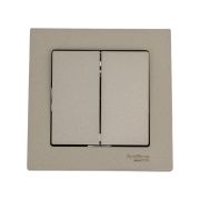 Выключатель 2-кл. СП AtlasDesign 10А IP20 (сх. 5) 10AX в сборе шампань SE ATN000552