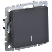 Выключатель 1-кл. СП BRITE ВС10-1-1-БрГ 10А с индик. механизм графит IEK BR-V10-1-10-K53