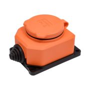 Розетка настенная 1-м 1ф «КОМПАКТ» с загл IP44 16А каучук оранж. UNIVersal 3037